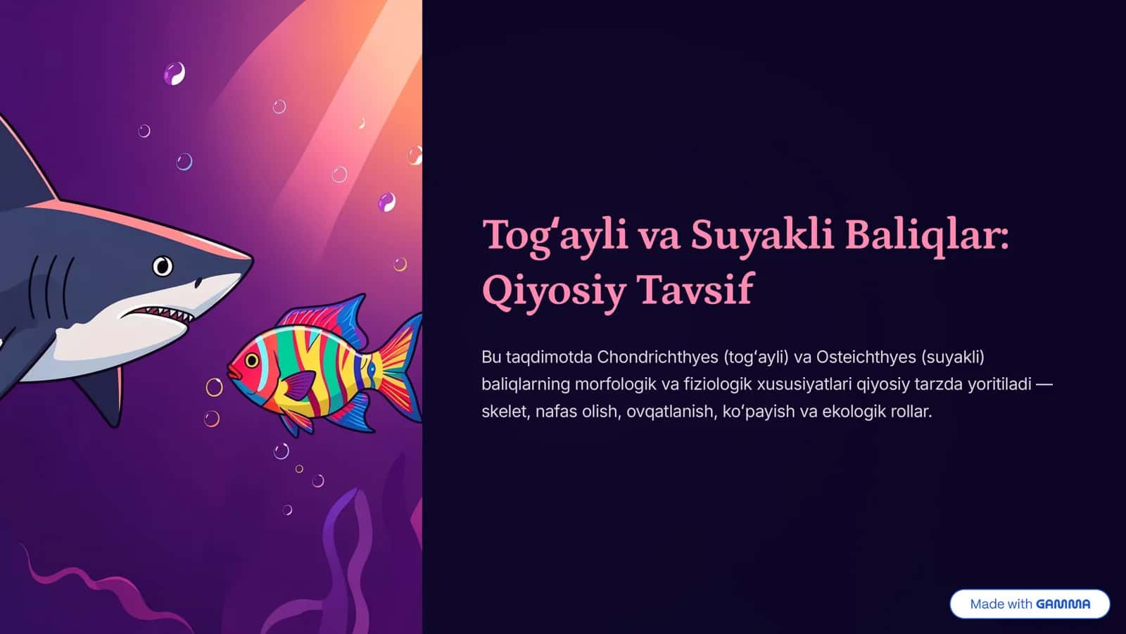 Togʻayli va Suyakli Baliqlar 1