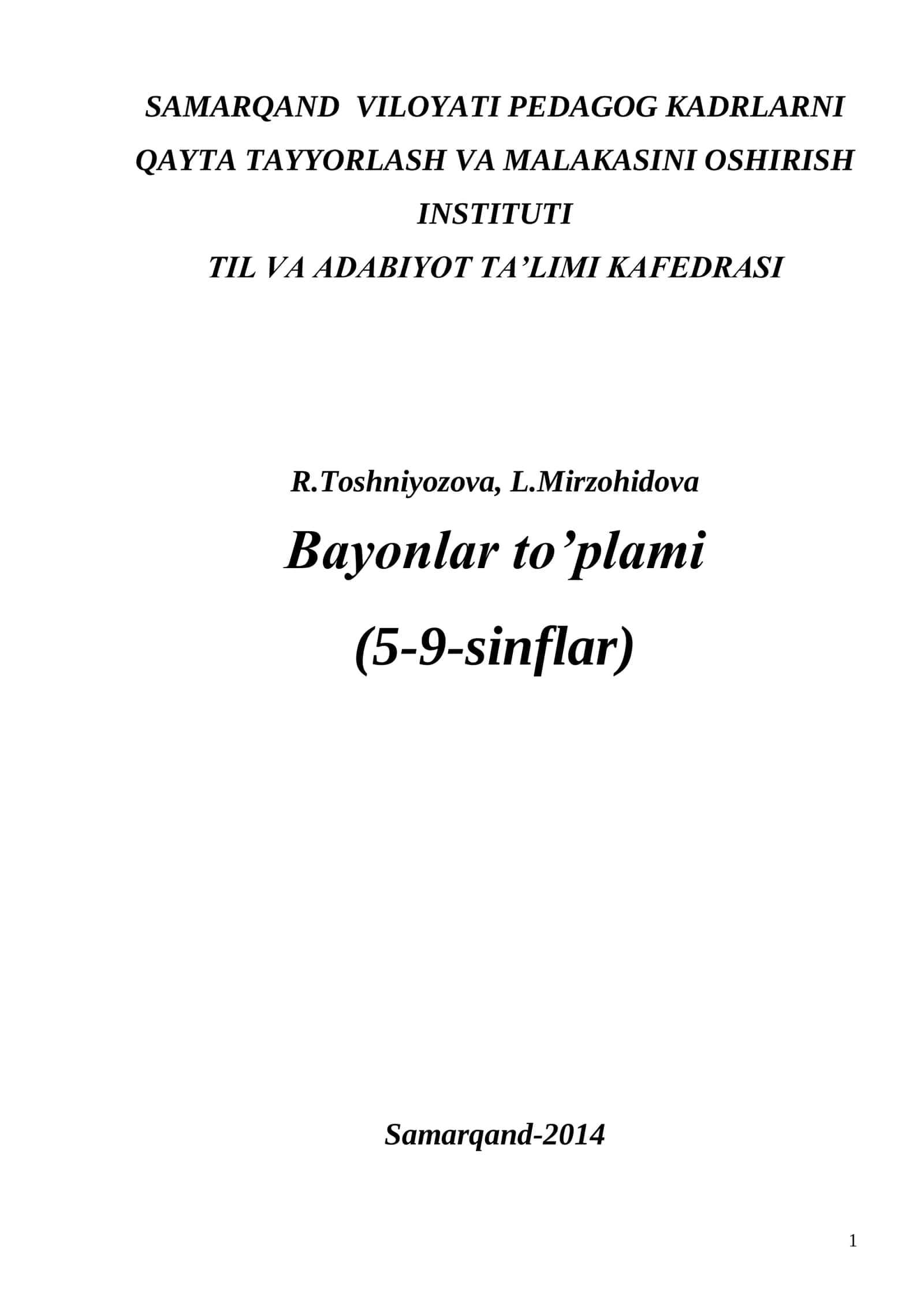 Bayonlar to’plami (5-9-sinflar) 1