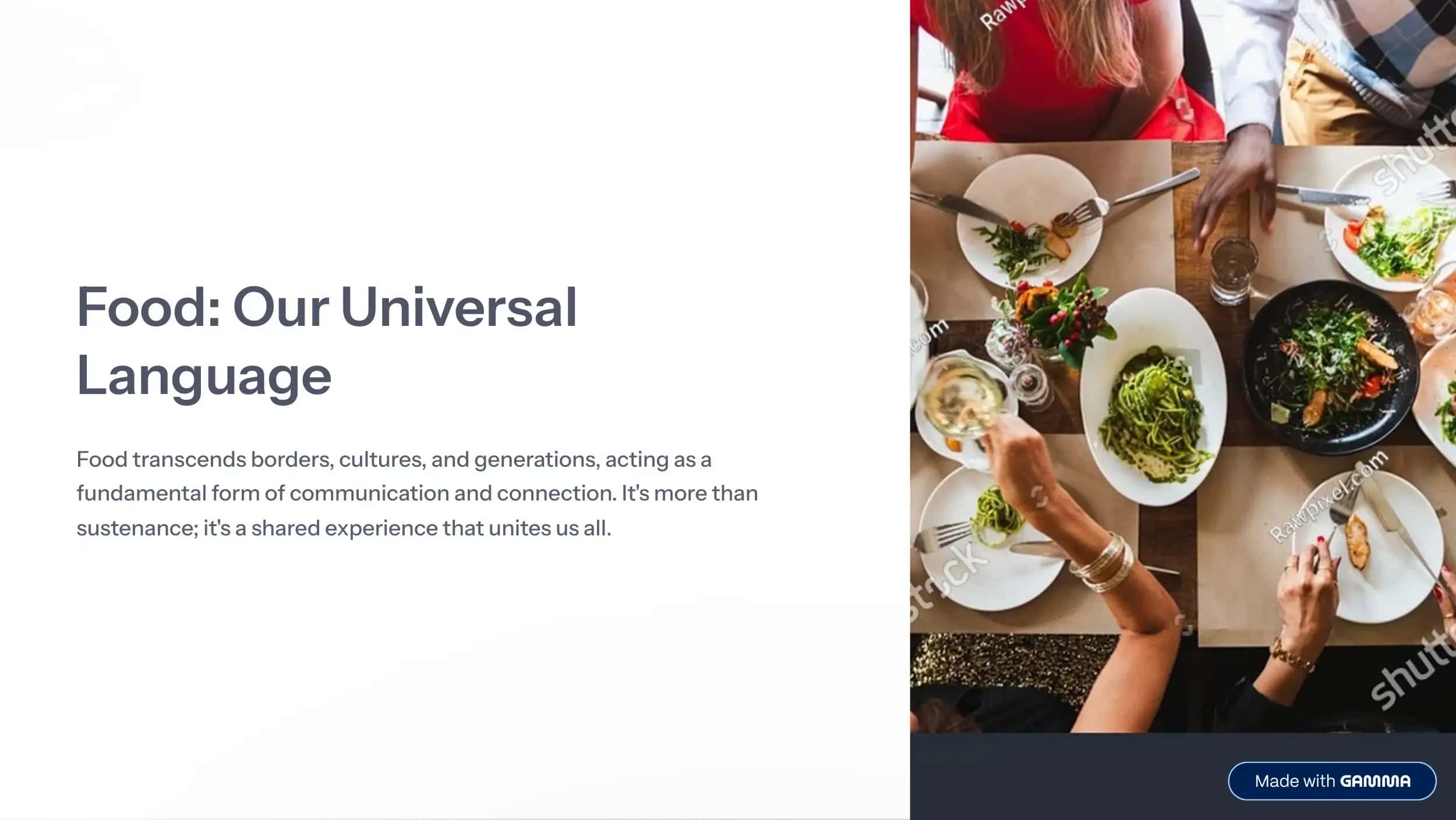 Food: Our Universal Language 1