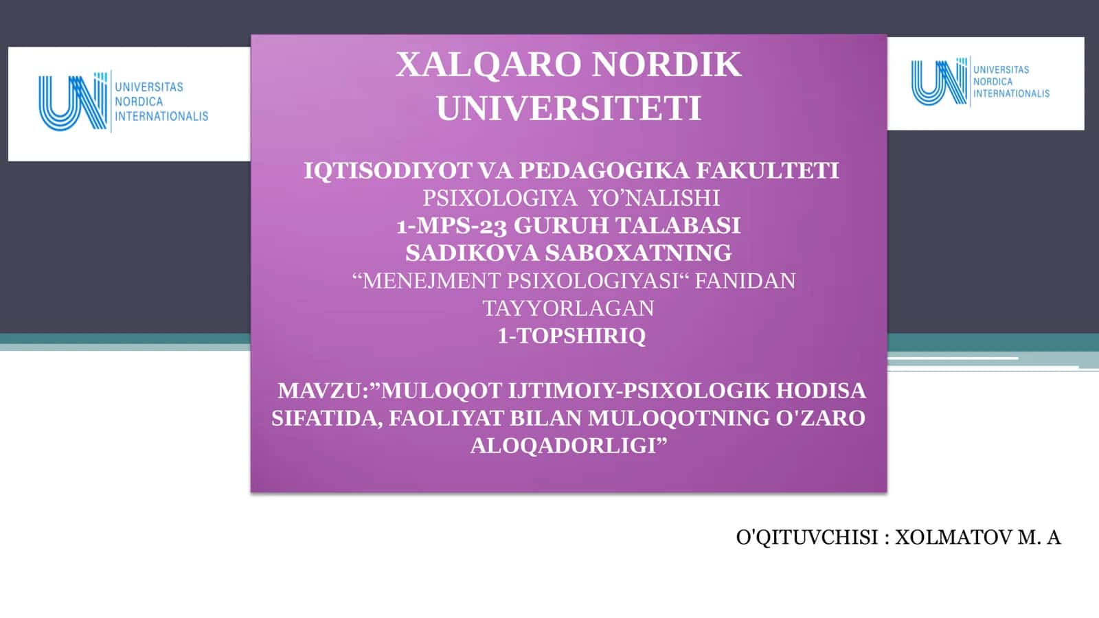 MULOQOT IJTIMOIY-PSIXOLOGIK HODISA 1