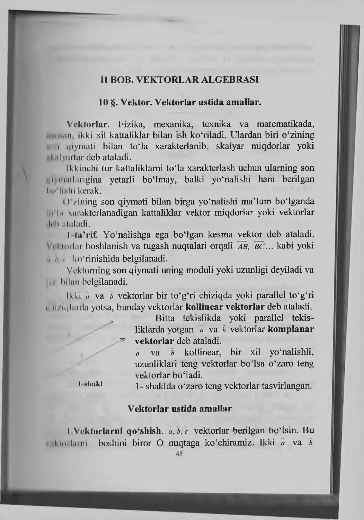 BOB. VEKTORLAR ALGEBRASI 1
