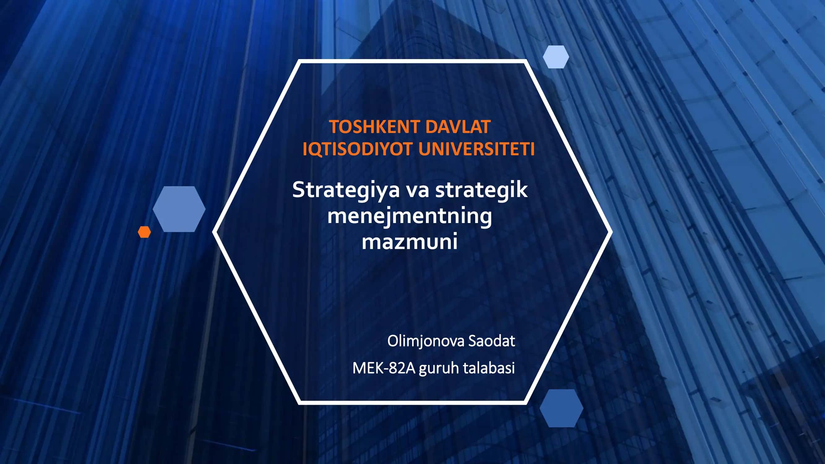 Strategiya va strategik menejmentning mazmuni 1