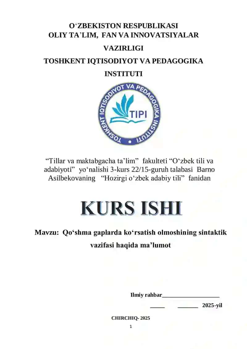O‘zbek tili va adabiyoti