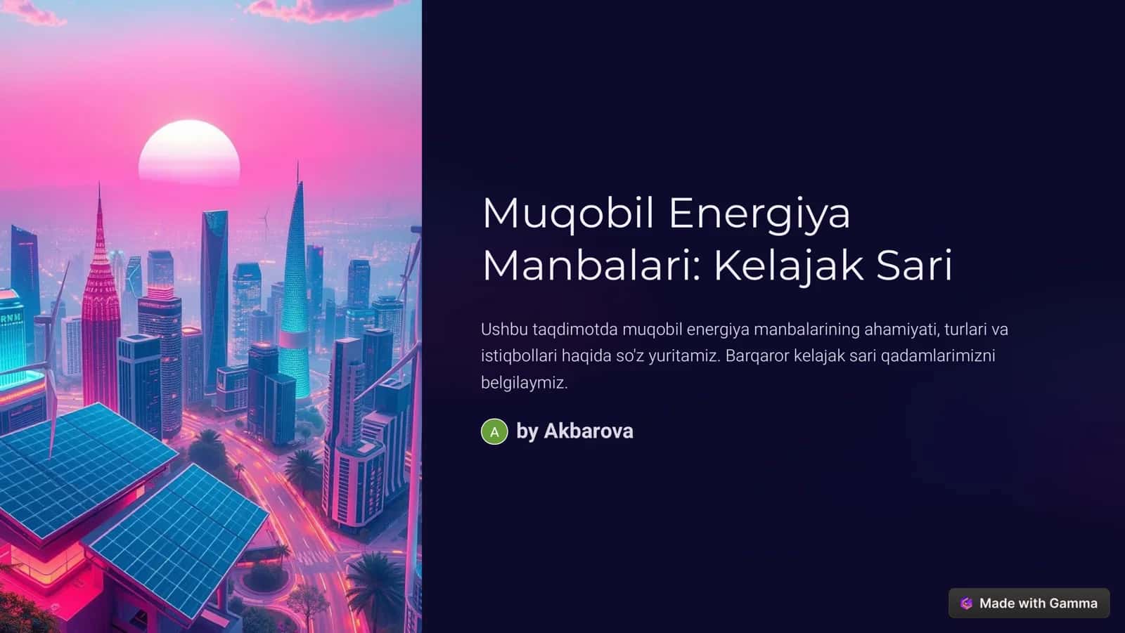 Muqobil Energiya 1