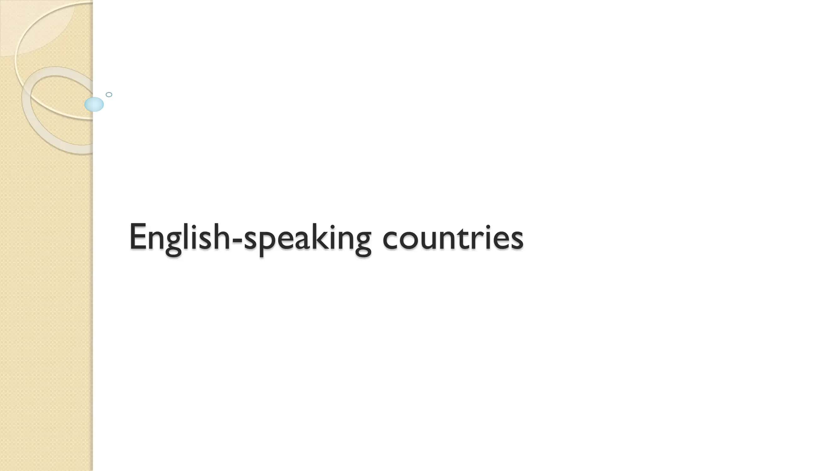 English-speaking countries 1