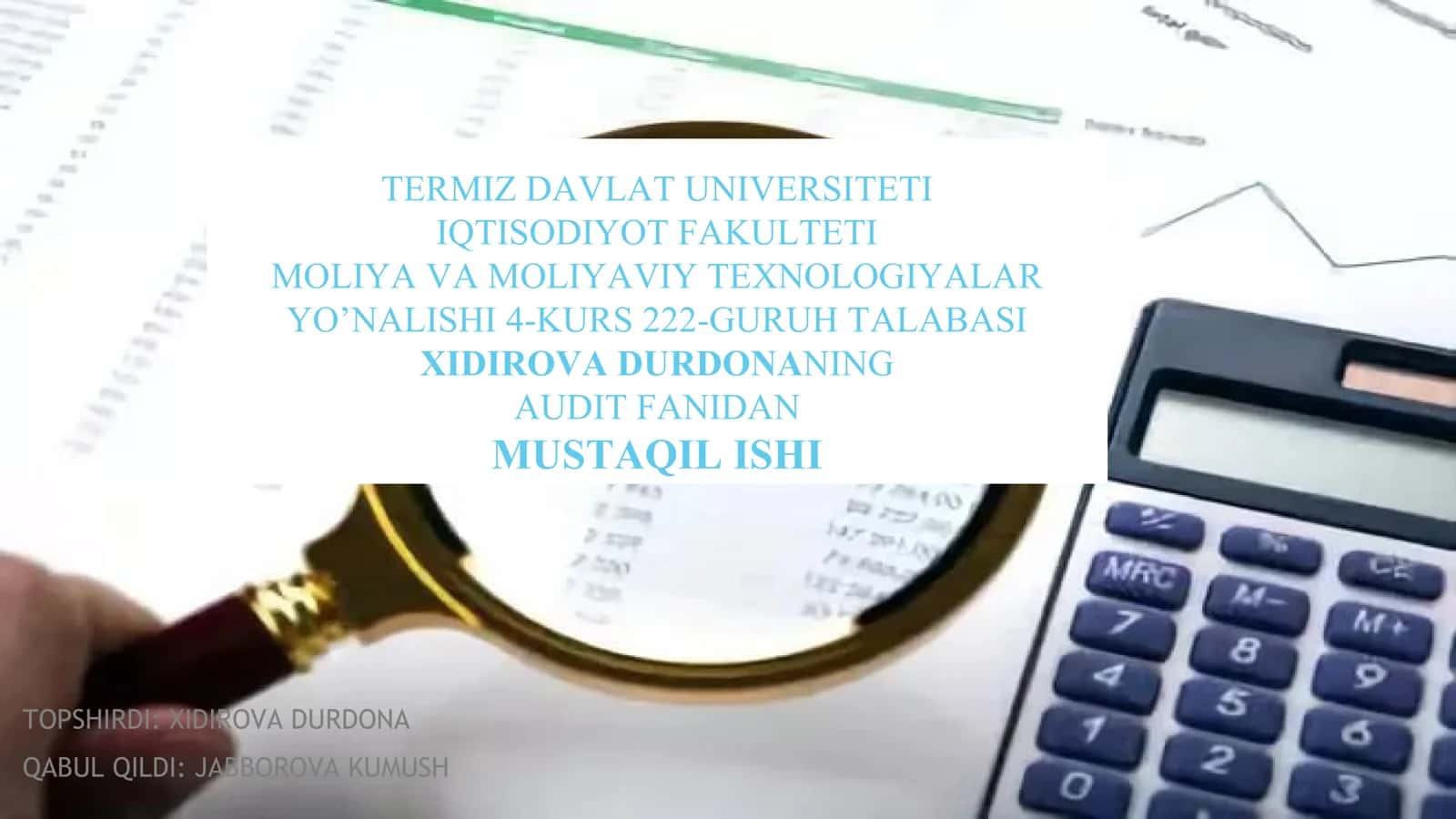Auditni rejalashtirishning tamoyillari 1