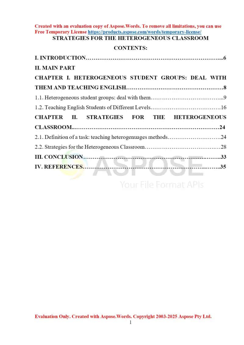 Learner Differences: Strategies for the Heterogeneous Classroom 1