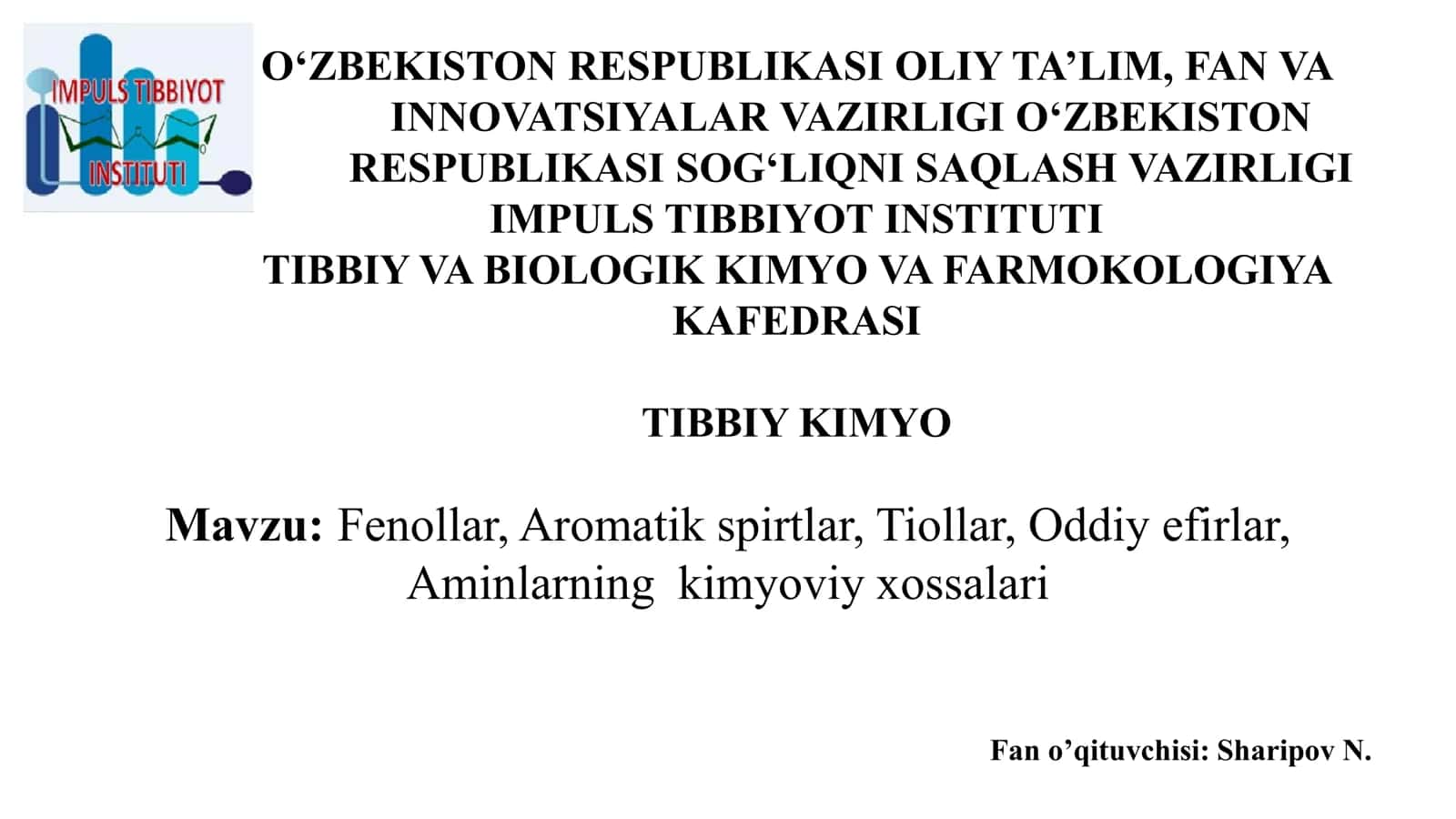 FENOLLARNING KIMYOVIY XOSSALARI 1