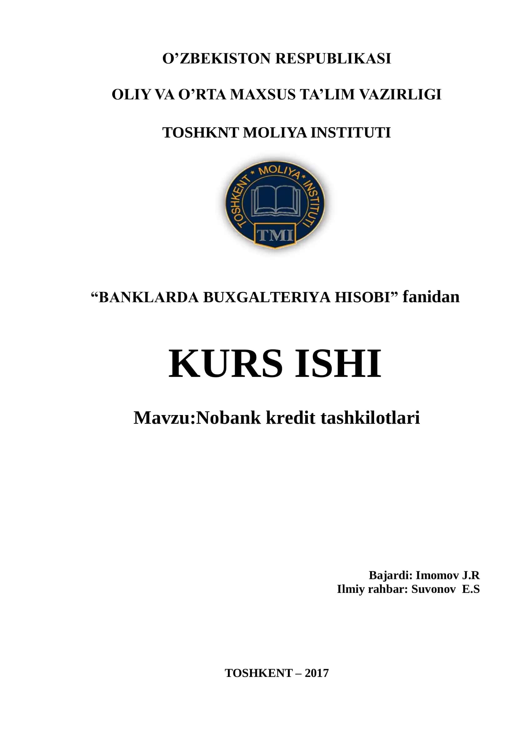 BANKLARDA BUXGALTERIYA HISOBI 1