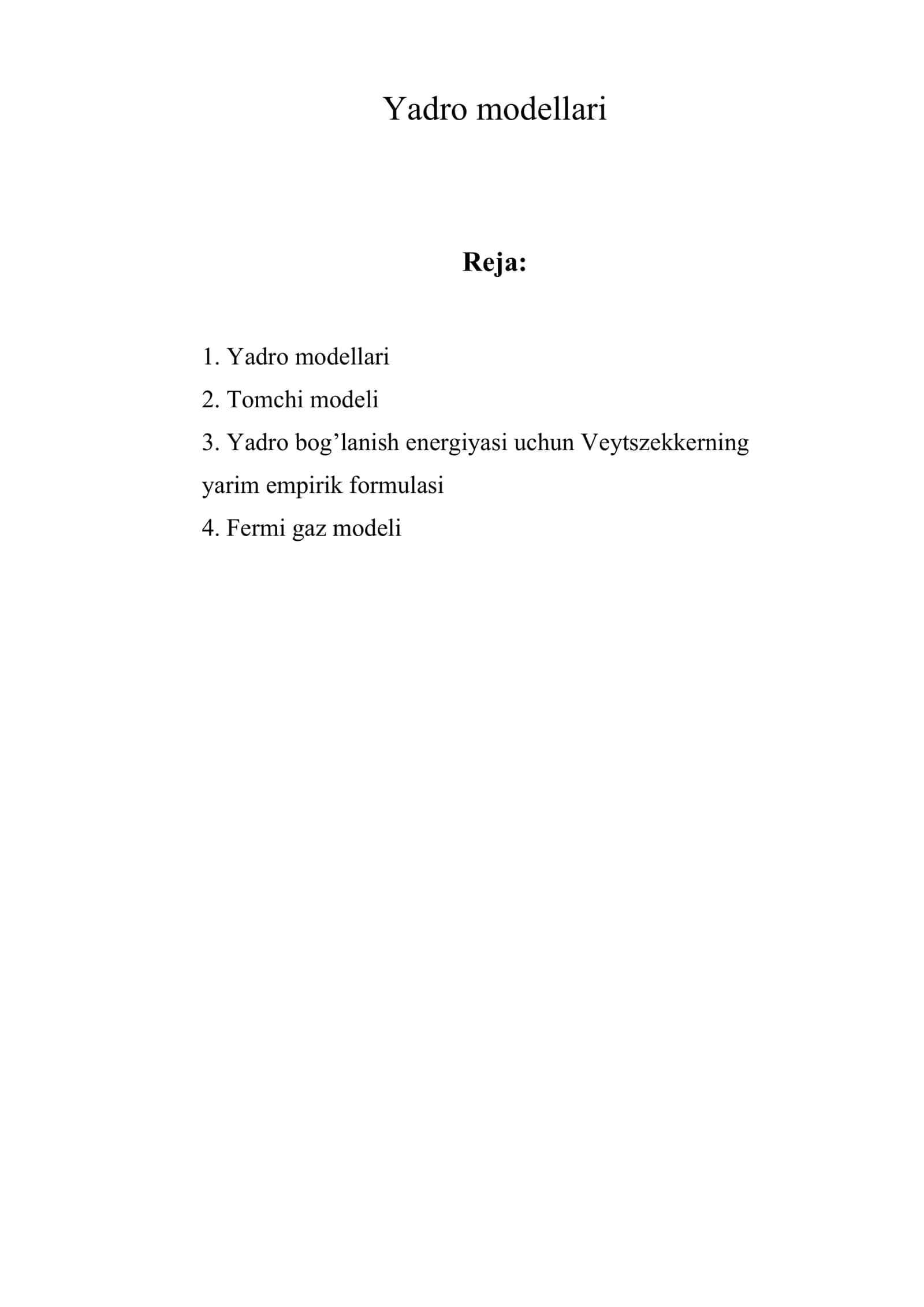 Yadro modеllari 1