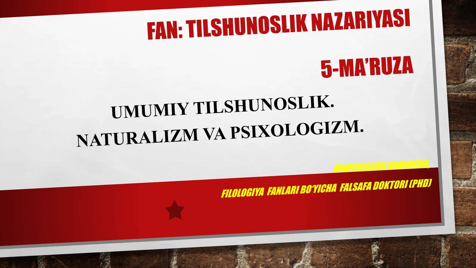 Umumiy tilshunoslik fanidan slayd 1