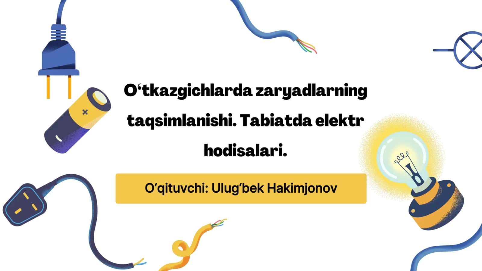 Metall sharga musbat zaryad berildi 1