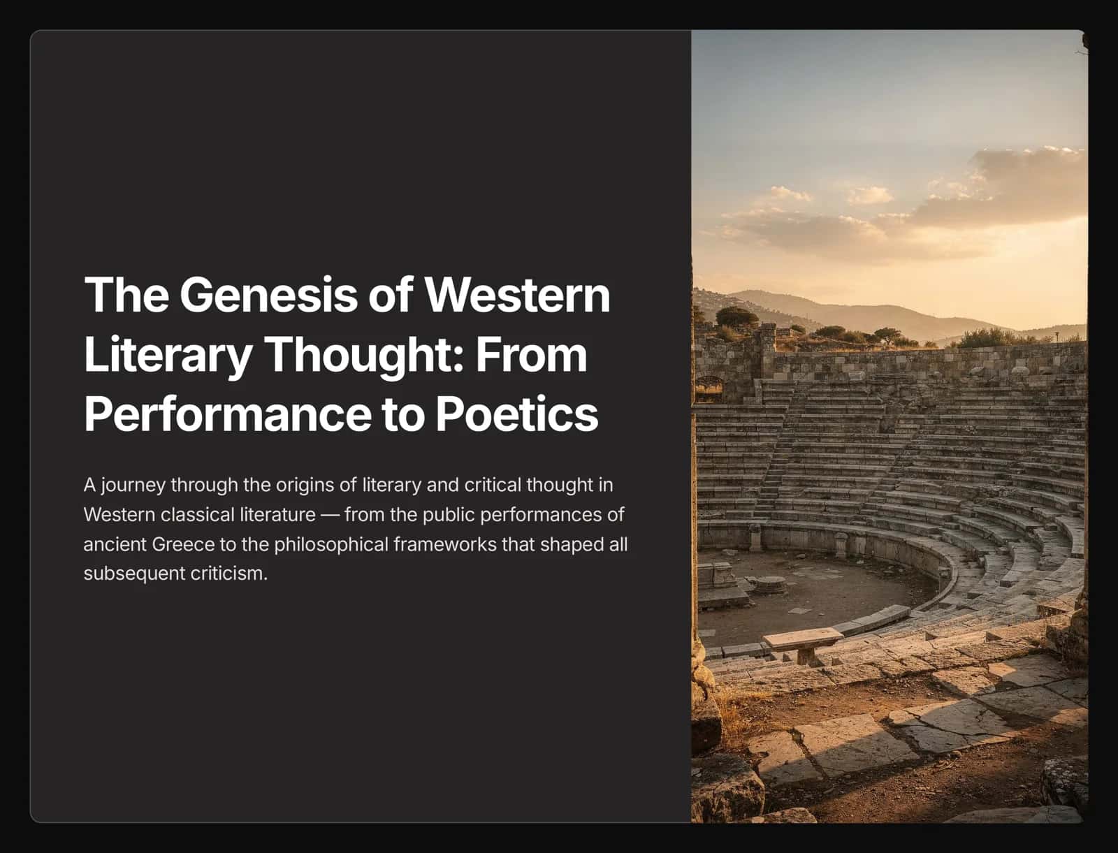 Echoes in the Agora: Early Criticism in Classical Greece 1