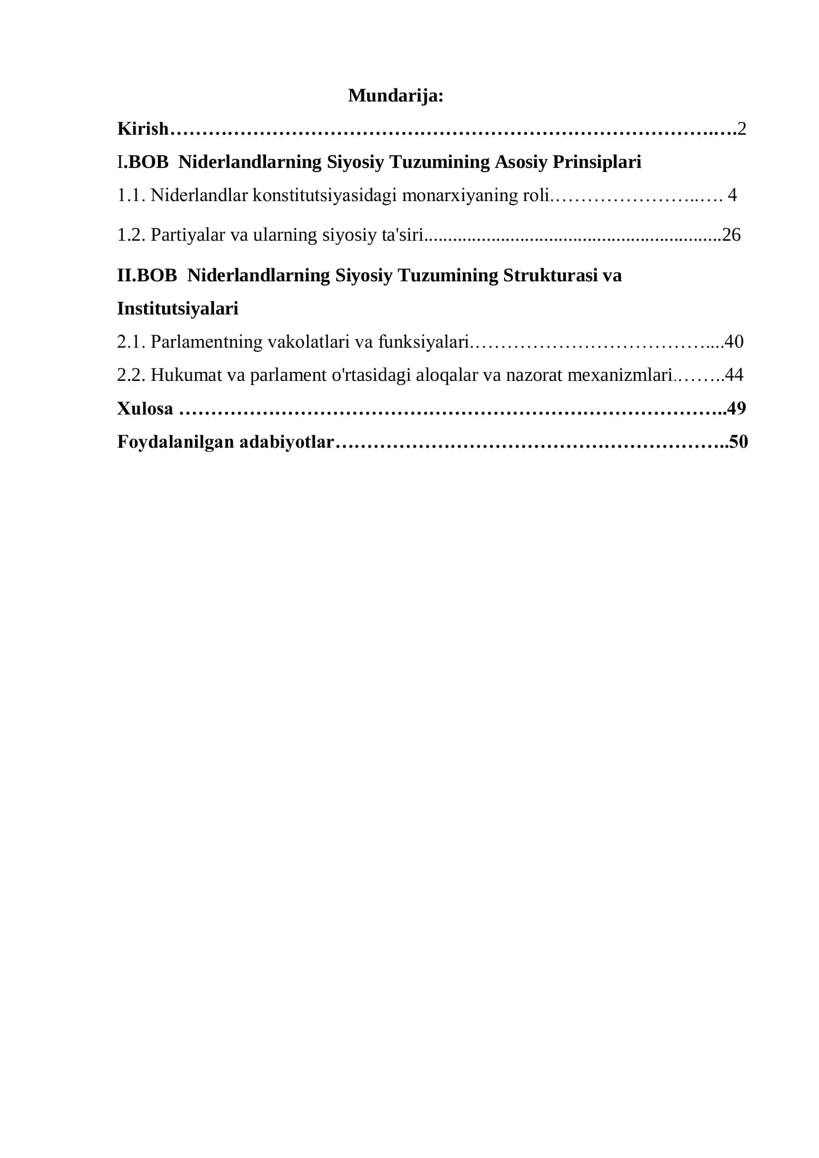 Niderlandlar Siyosiy Tuzumi 1