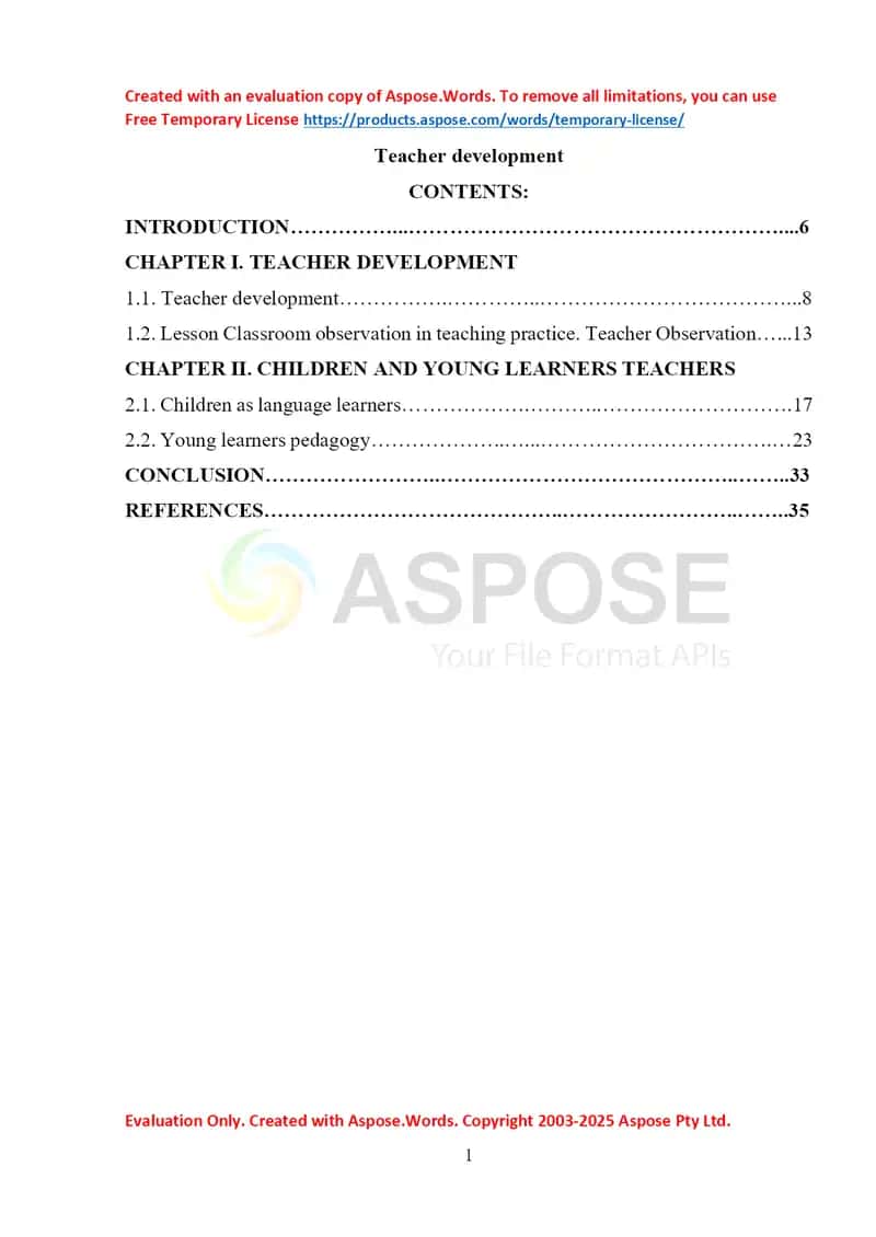 Teacher Development 1