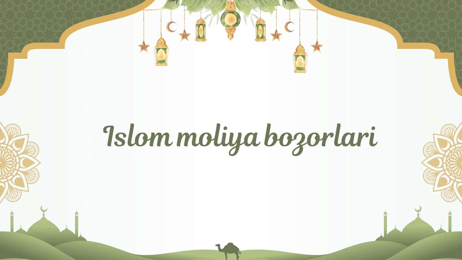 Islom moliya bozorlari 1