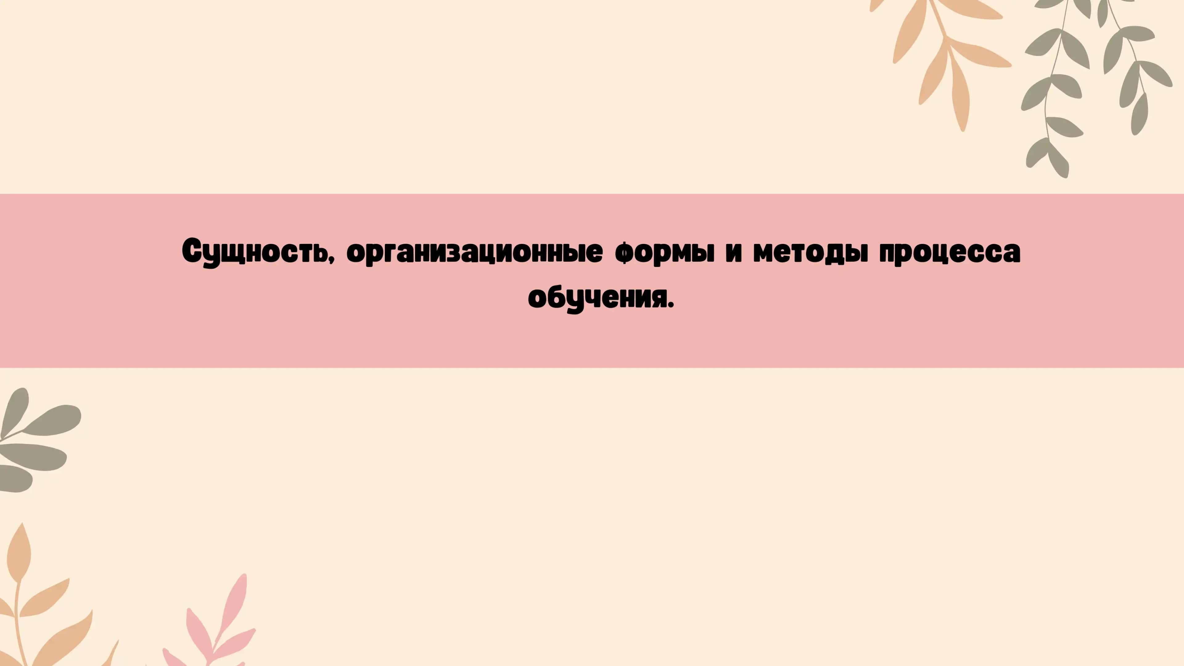 Сущность, организационные формы и методы процесса обучения. 1