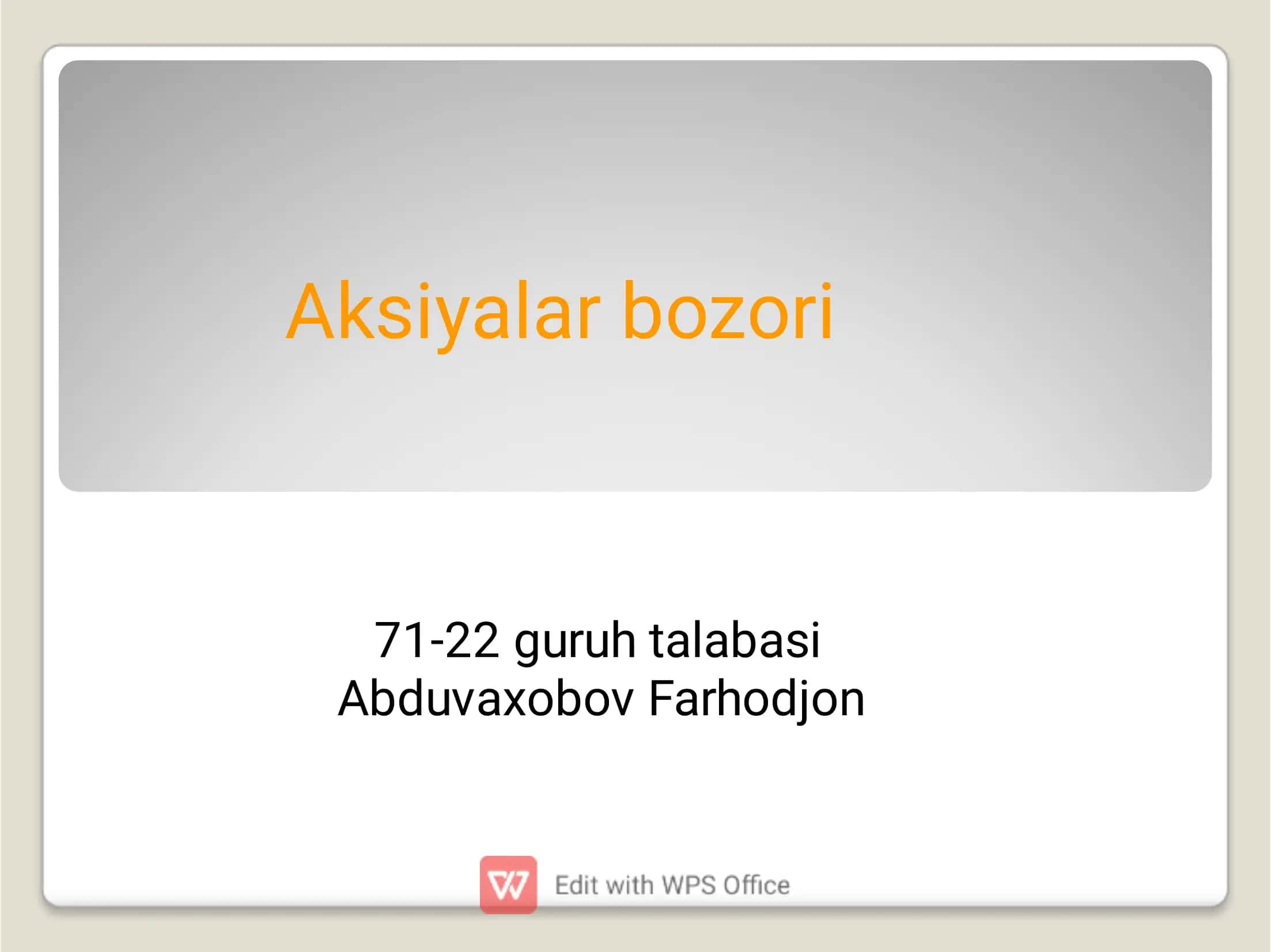 Aksiya bozori 1