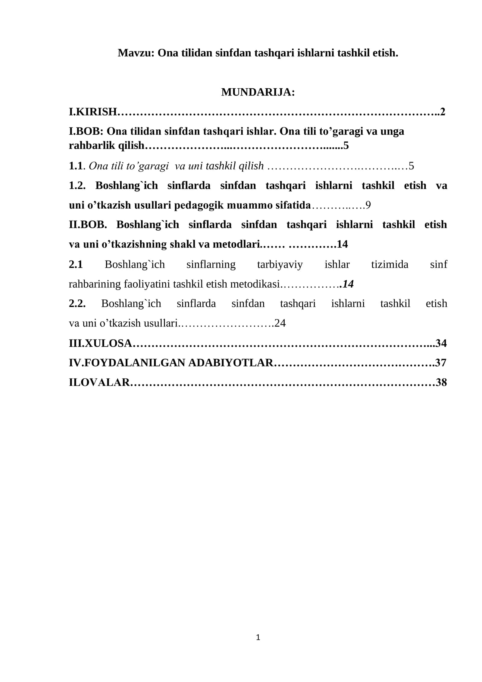 Ona tilidan sinfdan tashqari ishlarni tashkil etish 1
