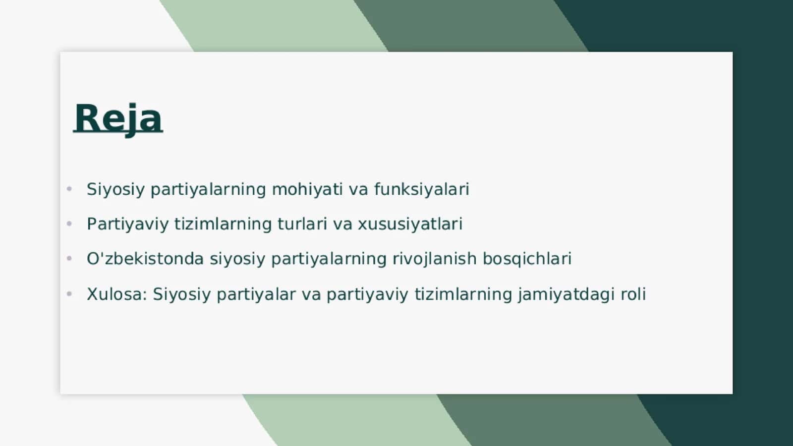 Siyosiy partiyalar va partiyaviy tizimlar 1