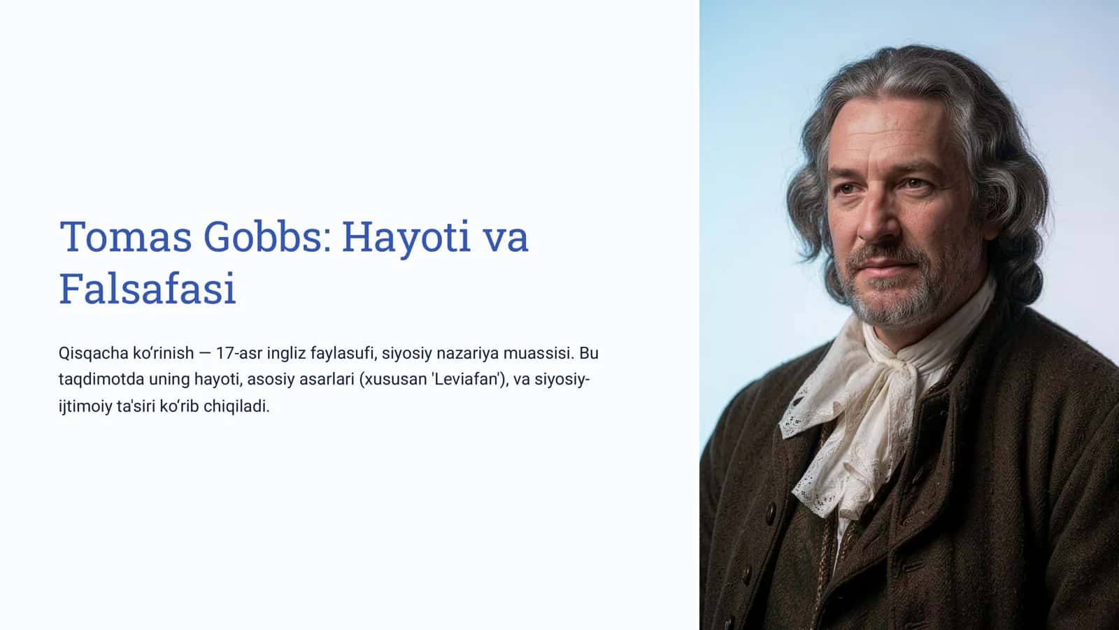 Tomas Gobbs Hayoti va Falsafasi 1