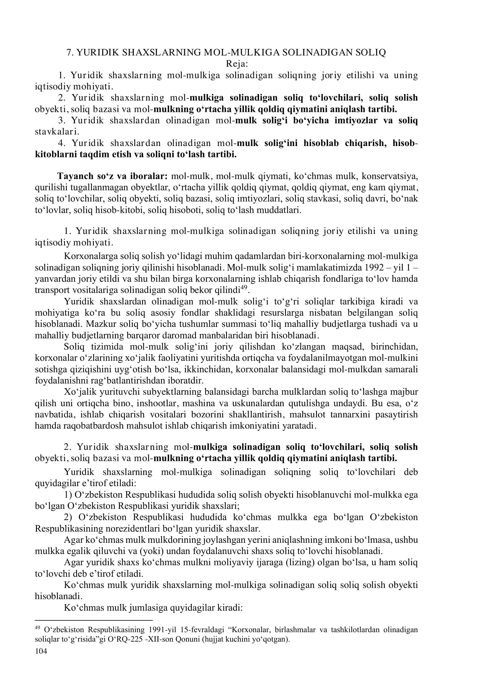 Yuridik Shaxslarning Mol-Mulkiga Solinadigan Soliq 1