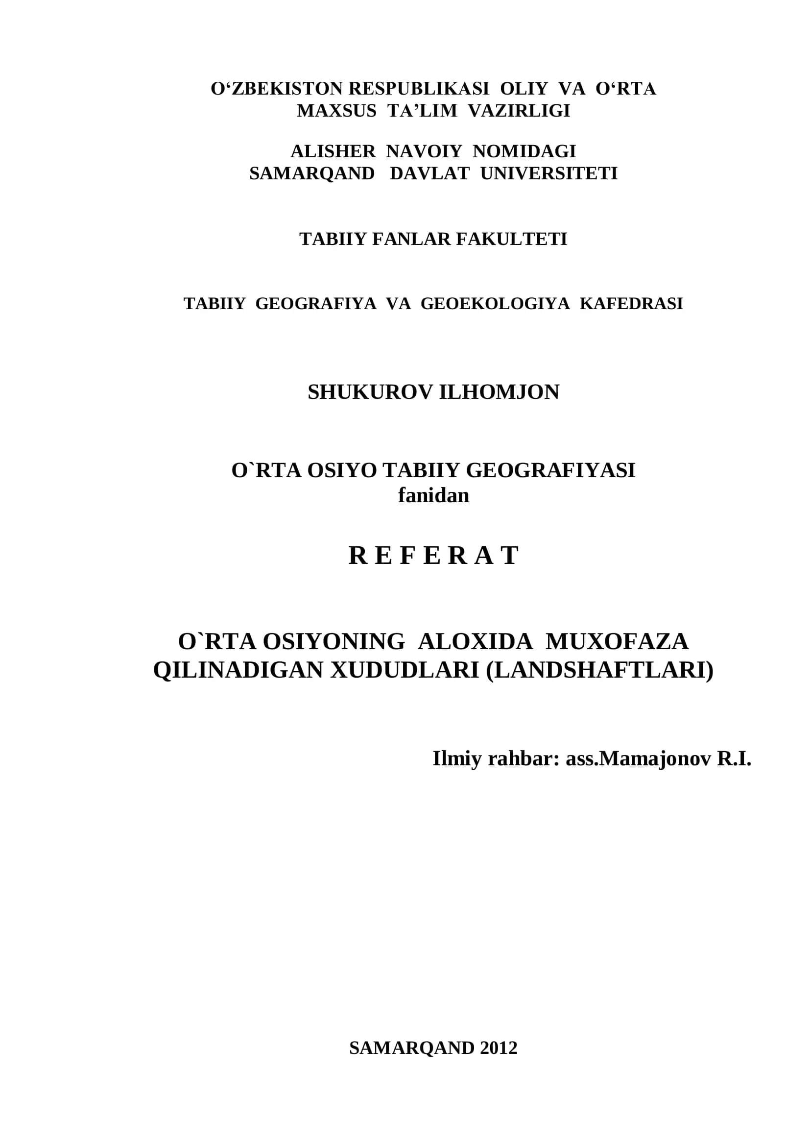 O'rtasiyo tabiiy geografiyasi 1