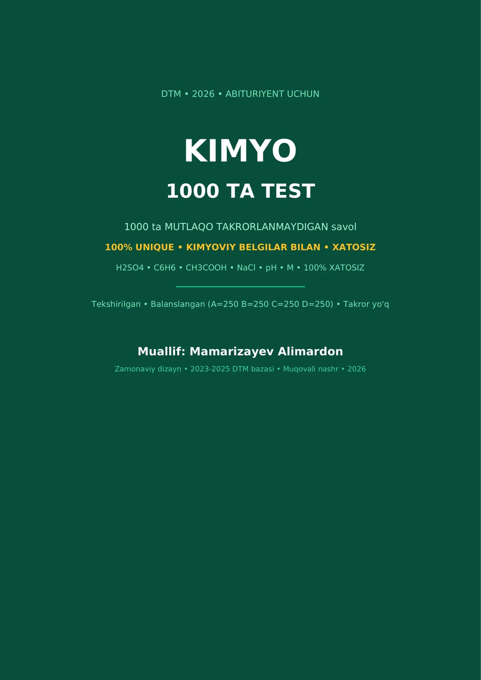 DTM Kimyodan 1000 ta test 1