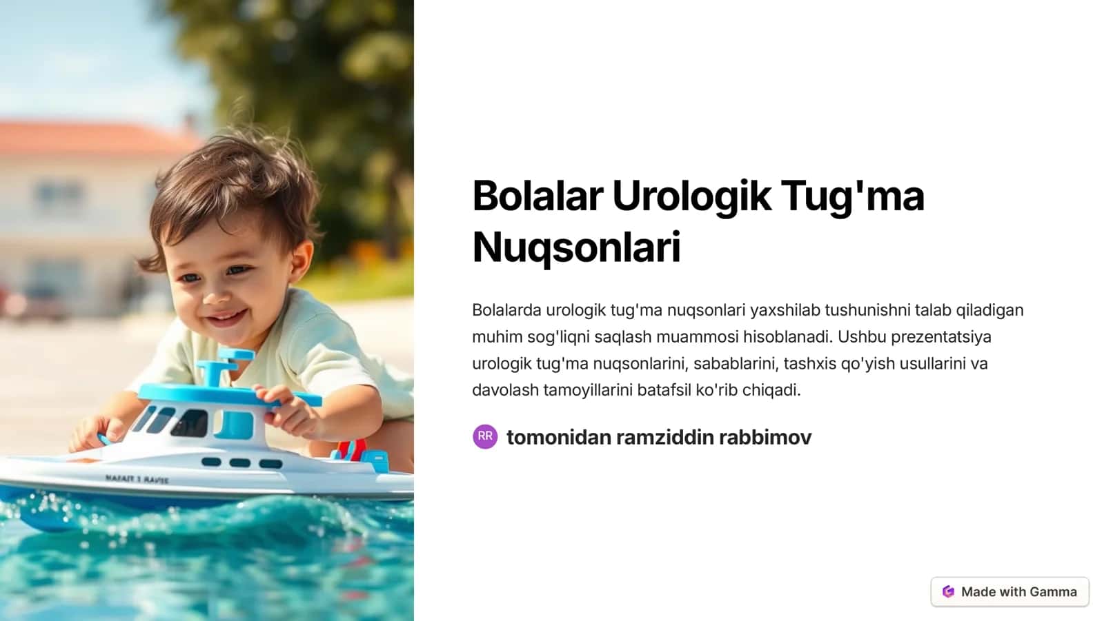 Urologik tug'ma nuqsonlari 1
