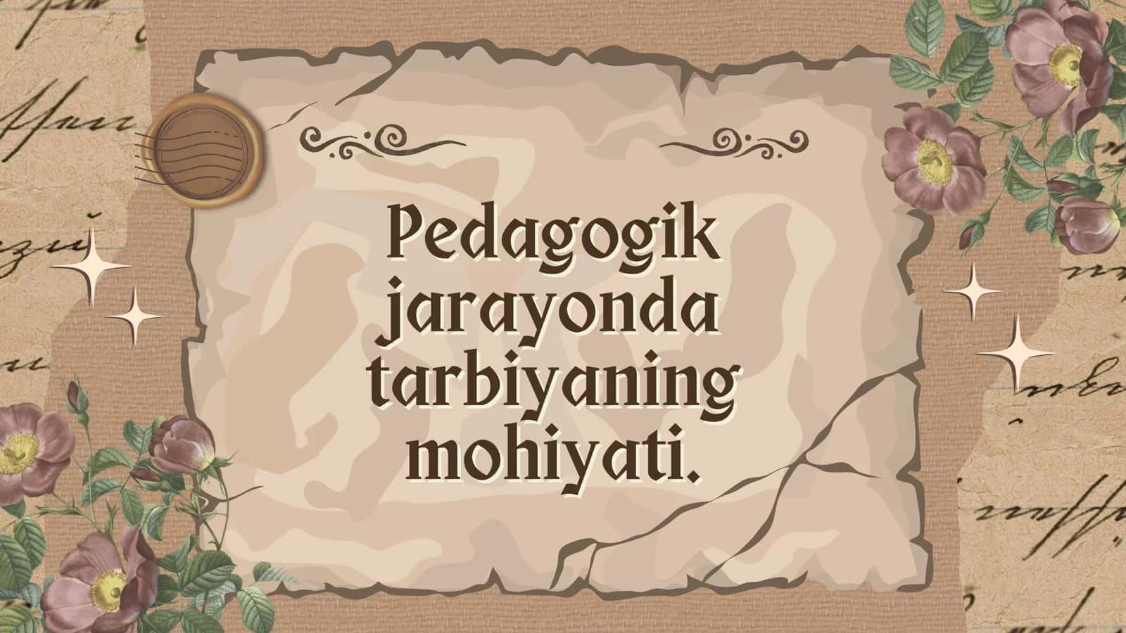 Pedagogik jarayonda tarbiyaning mohiyati 1