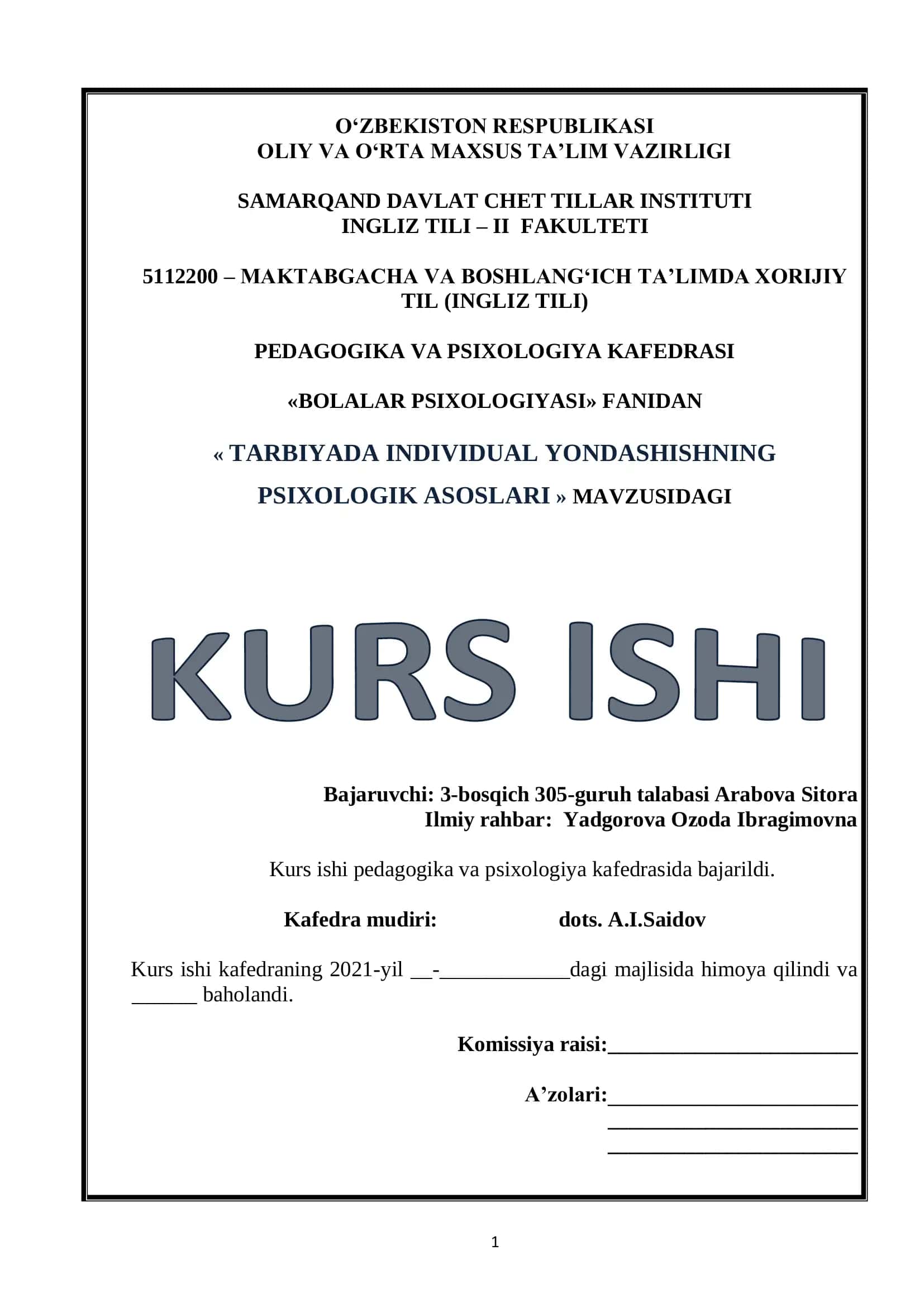 TARBIYADA INDIVIDUAL YONDASHISHNING PSIXOLOGIK ASOSLARI 1