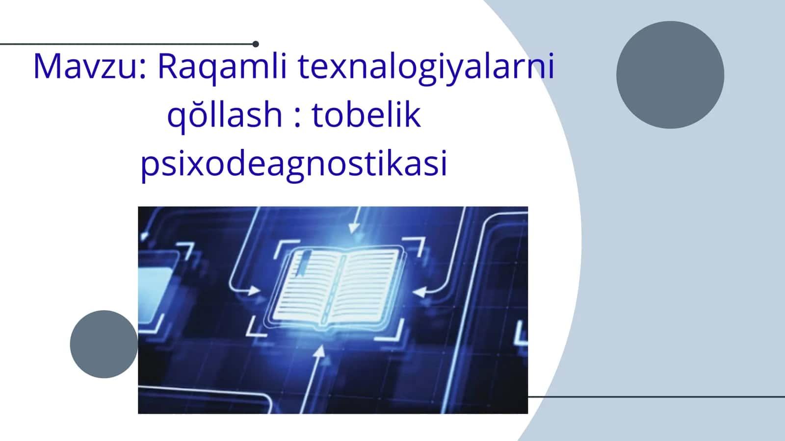 Raqamli texnalogiyalarni qŏllash: tobelik psixodeagnostikasi 1