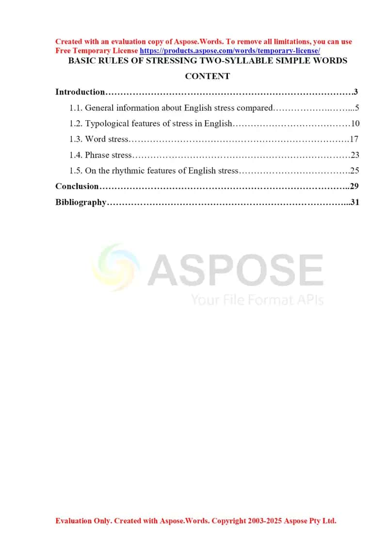 BASIC RULES OF STRESSING TWO-SYLLABLE SIMPLE WORDS 1