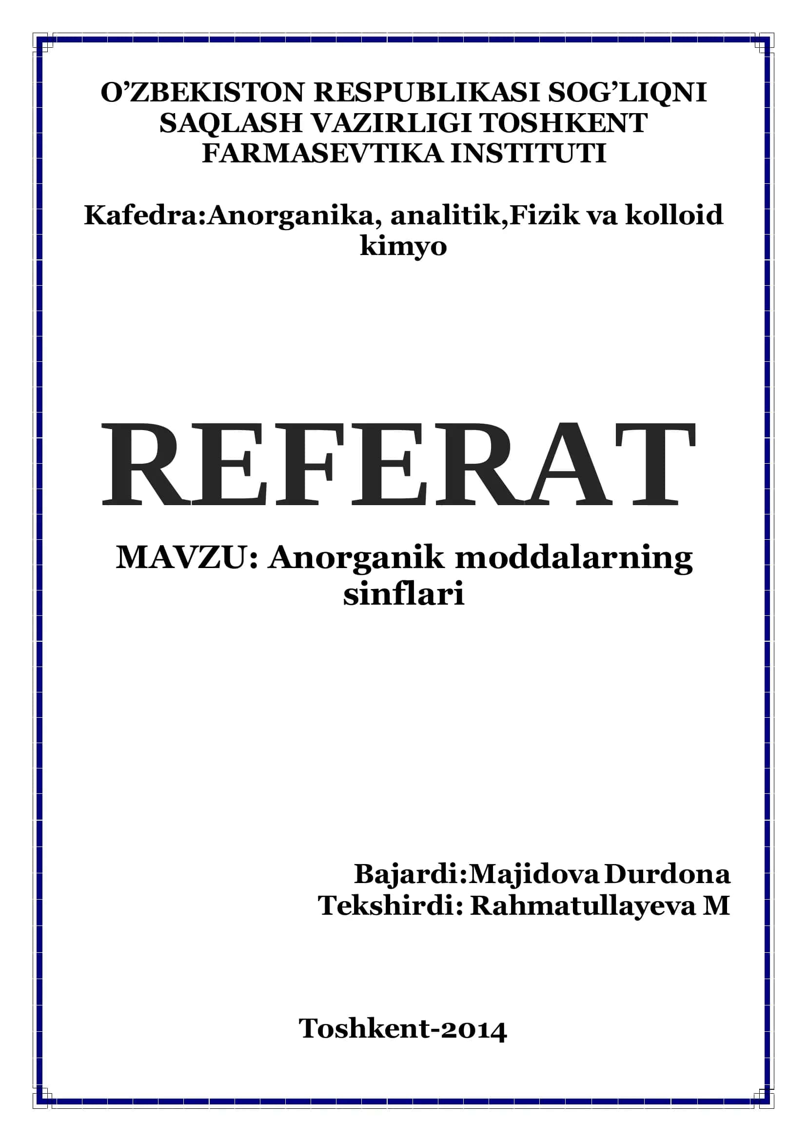 Anorganik moddalarning sinflarini tushunish 1