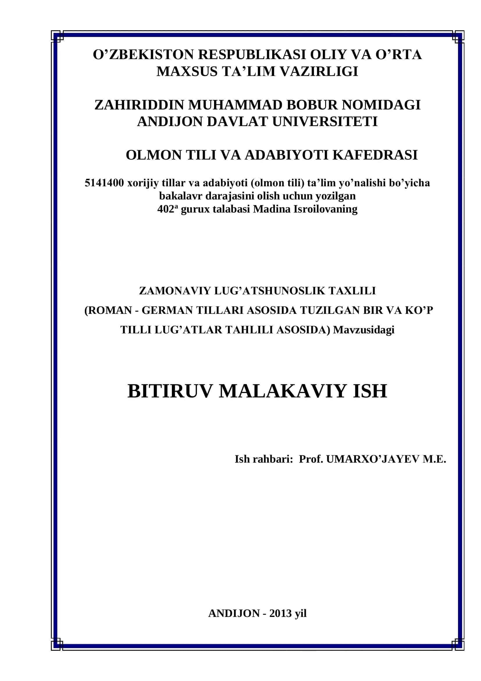 ZAMONAVIY LUG’ATSHUNOSLIK TAXLILI 1