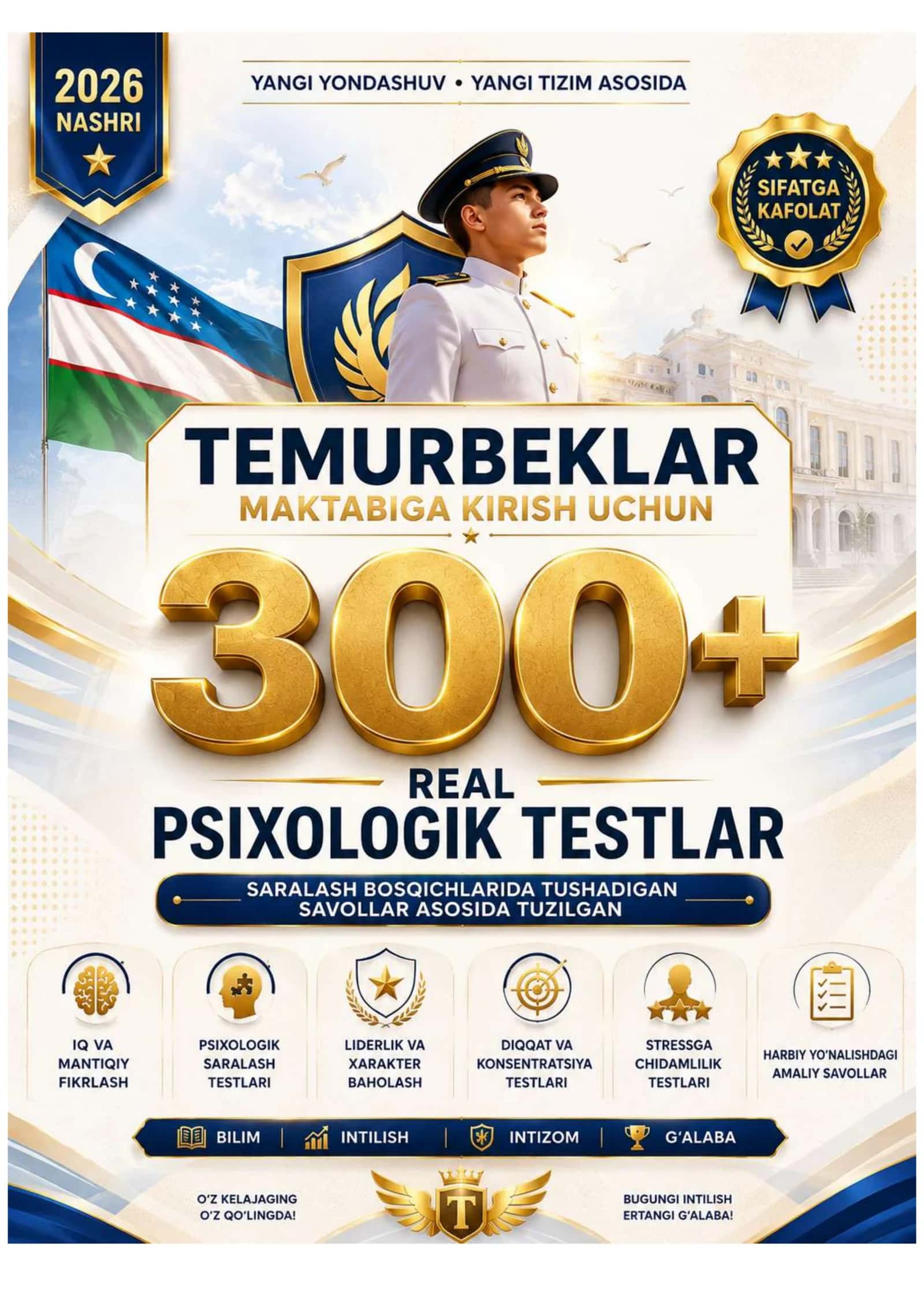 2026 YIL TEMURBEKLAR MAKTABIGA KIRISH PSIXOLOGIK TESTLAR 1