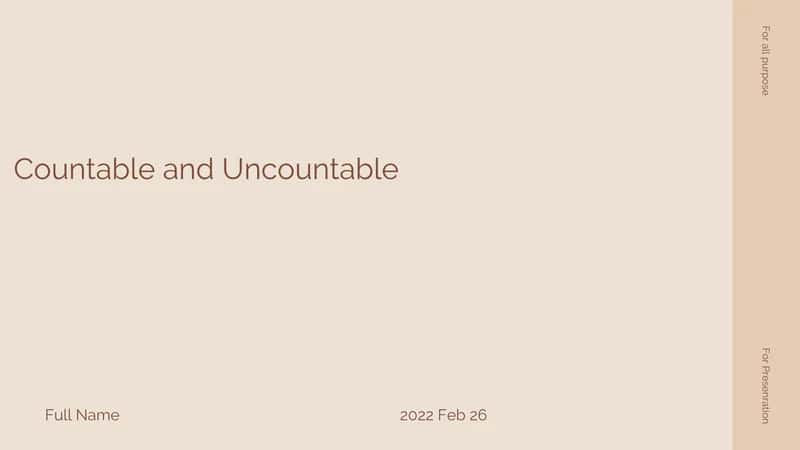 Countable and Uncountable