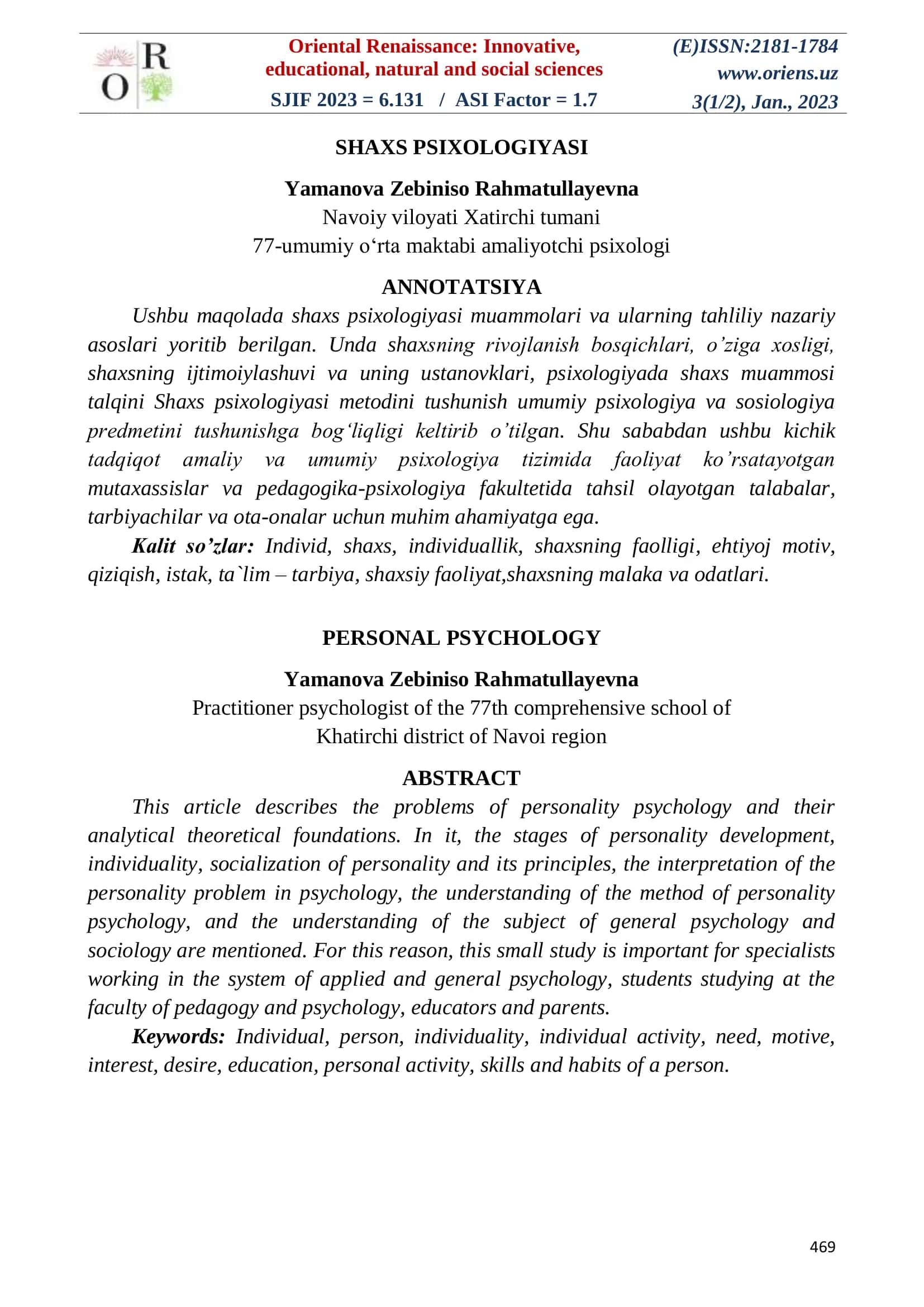 psixologiyadan shaxs psixologiyasi mavzusi 1