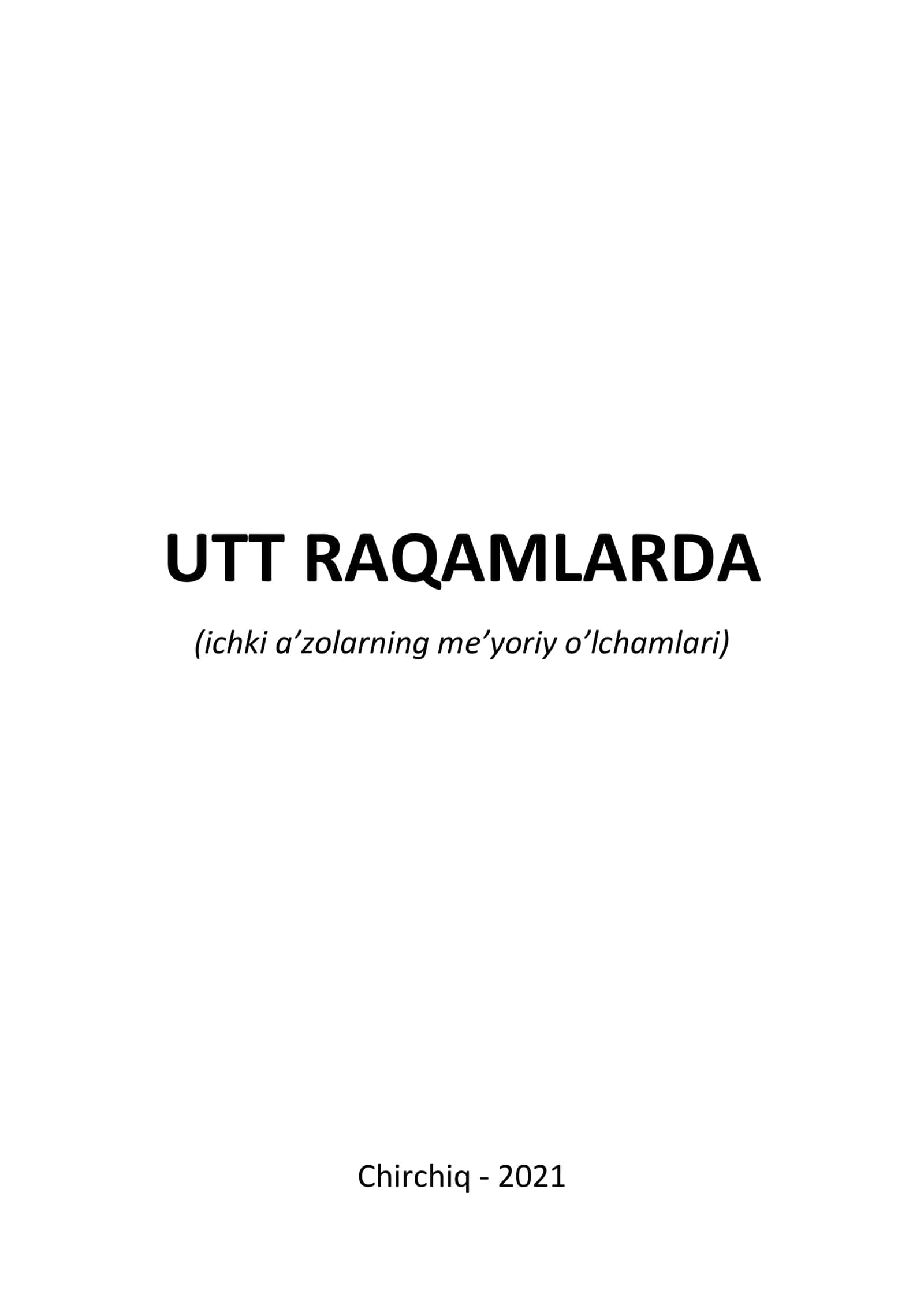 UTT RAQAMLARDA (ichki a’zolarning me’yoriy o’lchamlari) 1