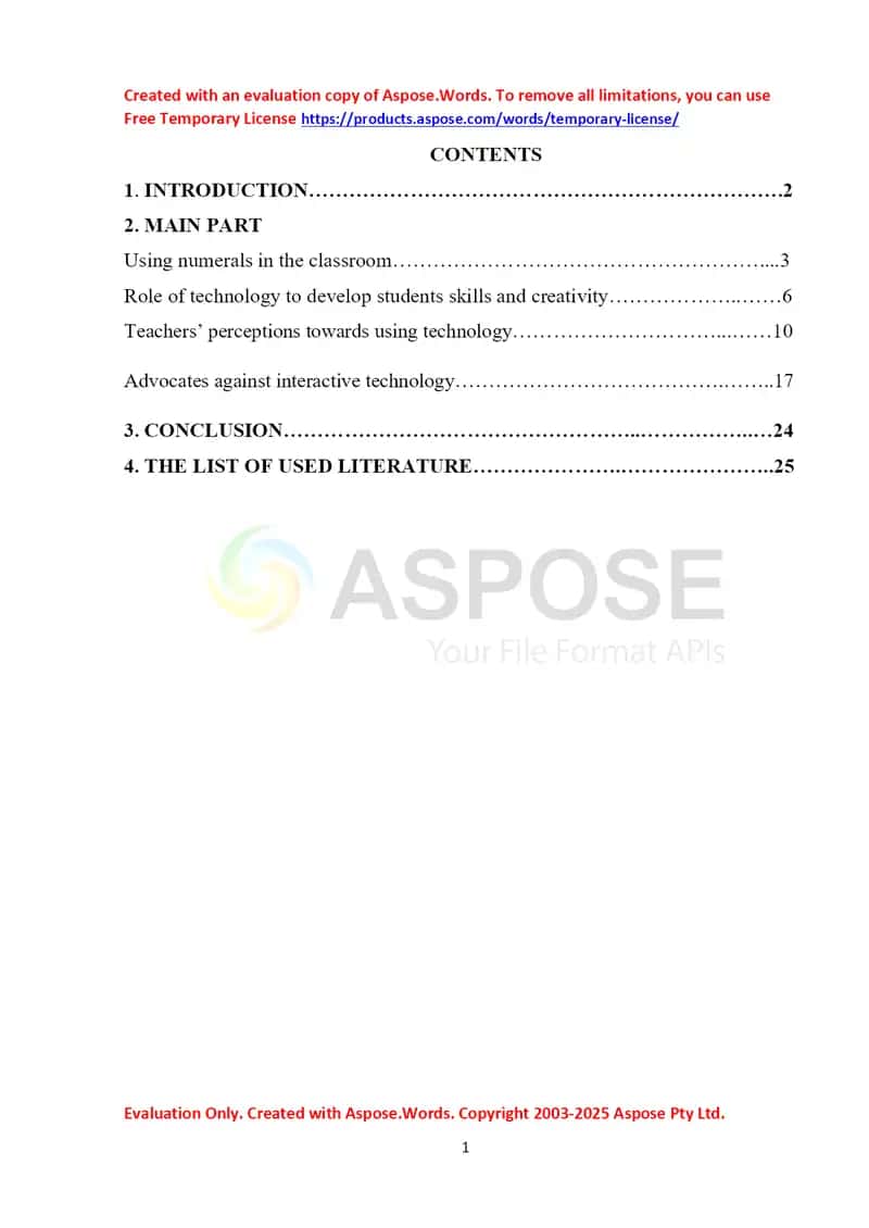 Using Numerals and Technology in Mathematics Education 1