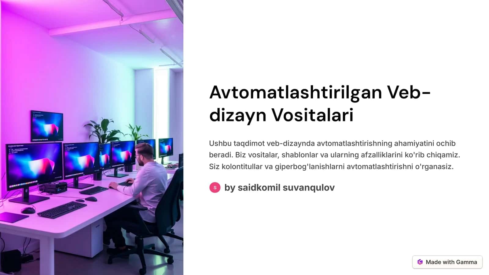 Avtomatlashtirilgan Veb-dizayn Vositalari 1