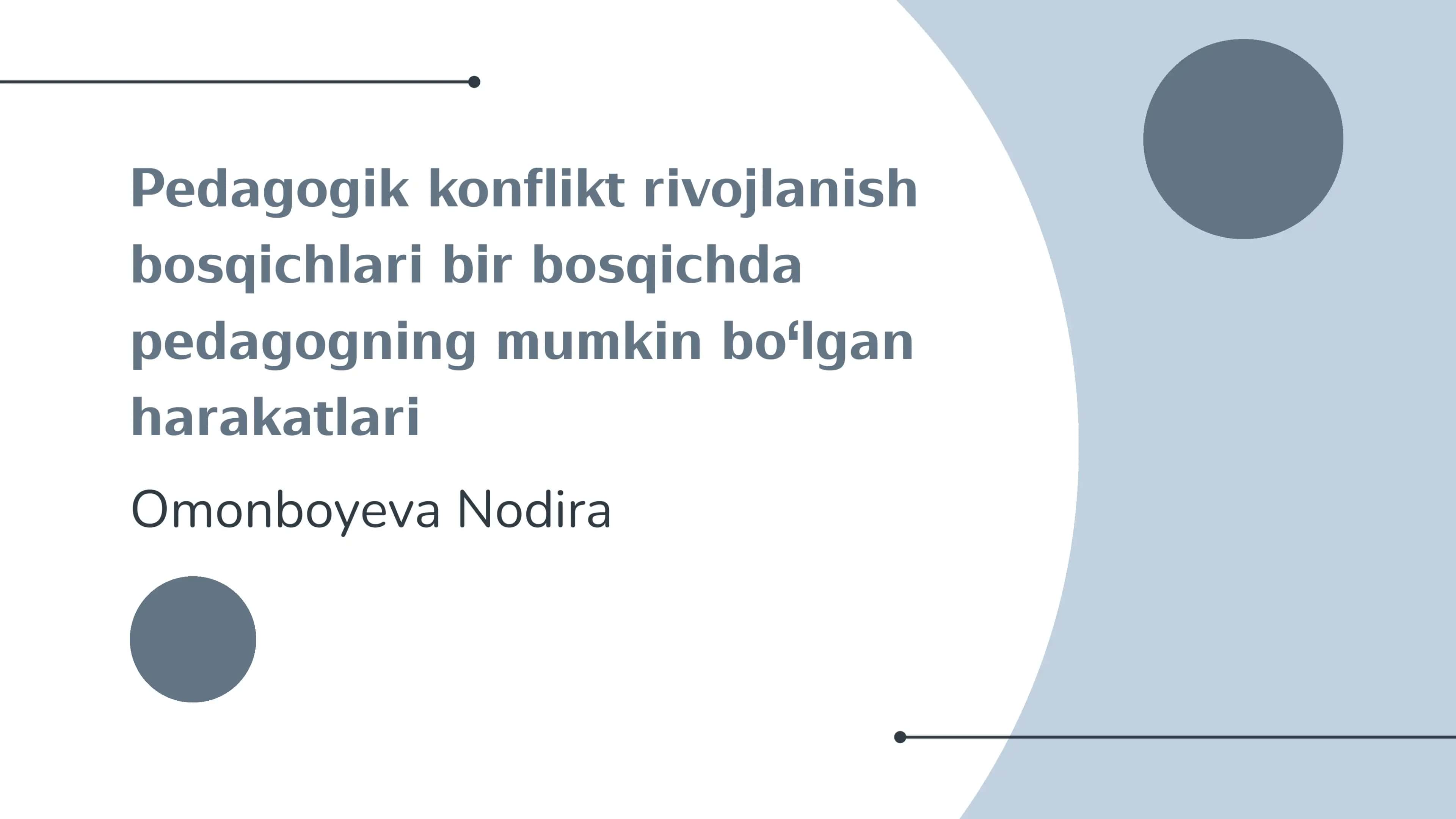 Pedagogik konflikt rivojlanish bosqichlari 1
