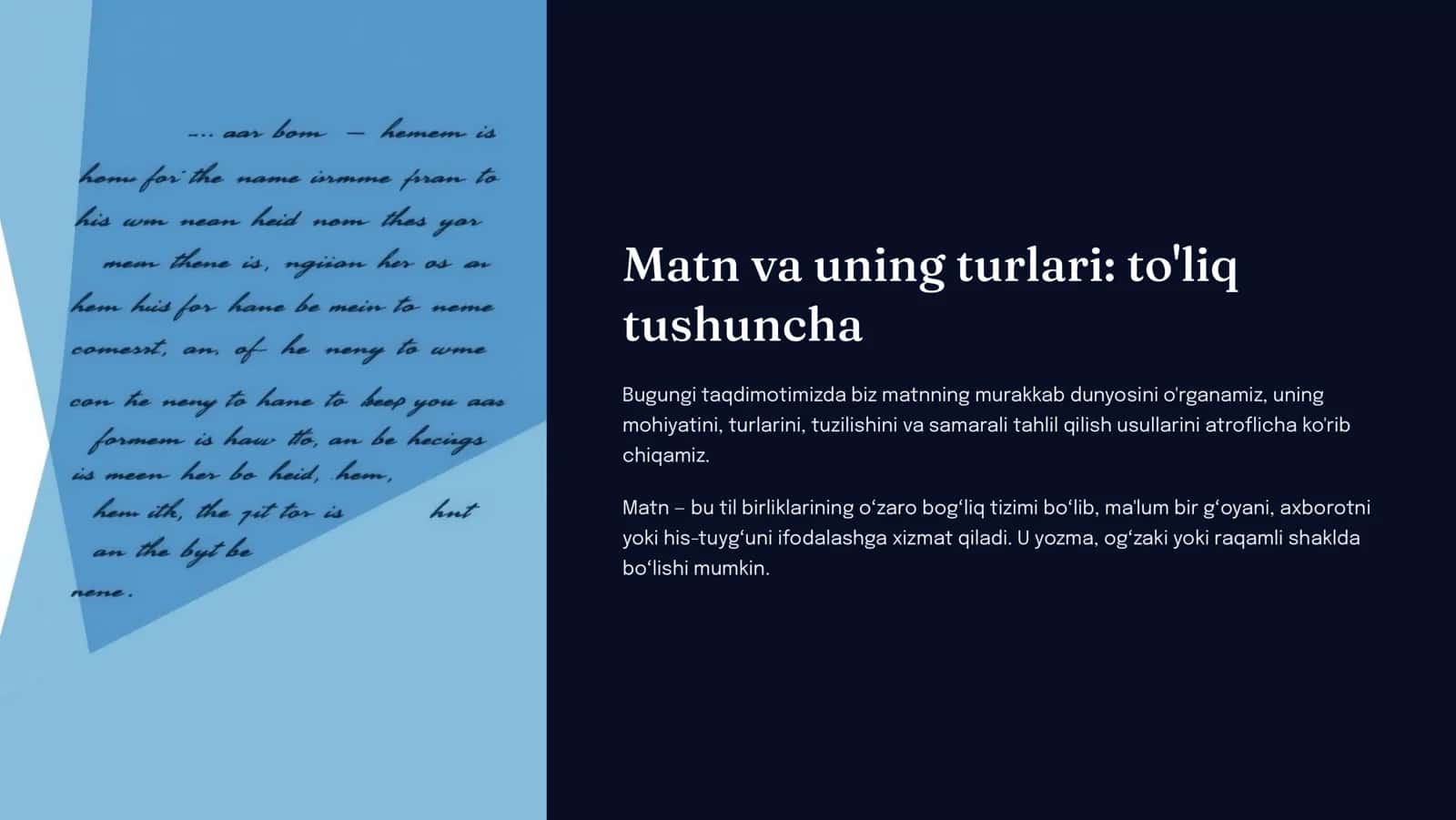 Matn va uning turlari: to'liq tushuncha 1