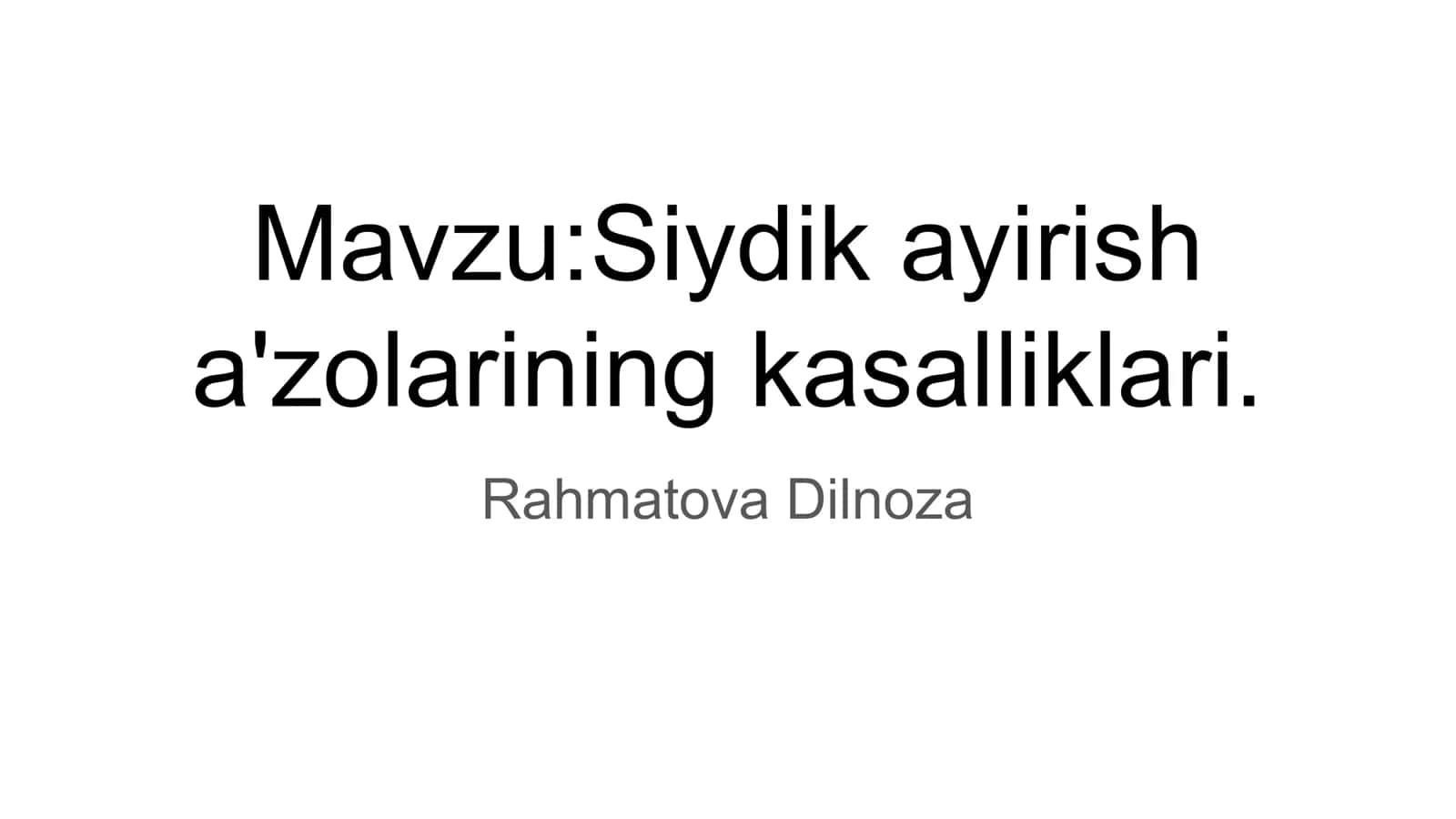 Siydik ayirish a’zolarining kasalliklari 1