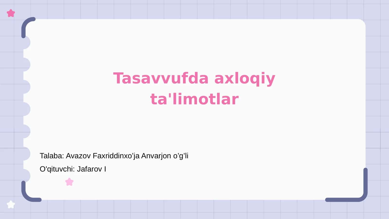 Tasavvufda axloqiy ta'limotlar 1