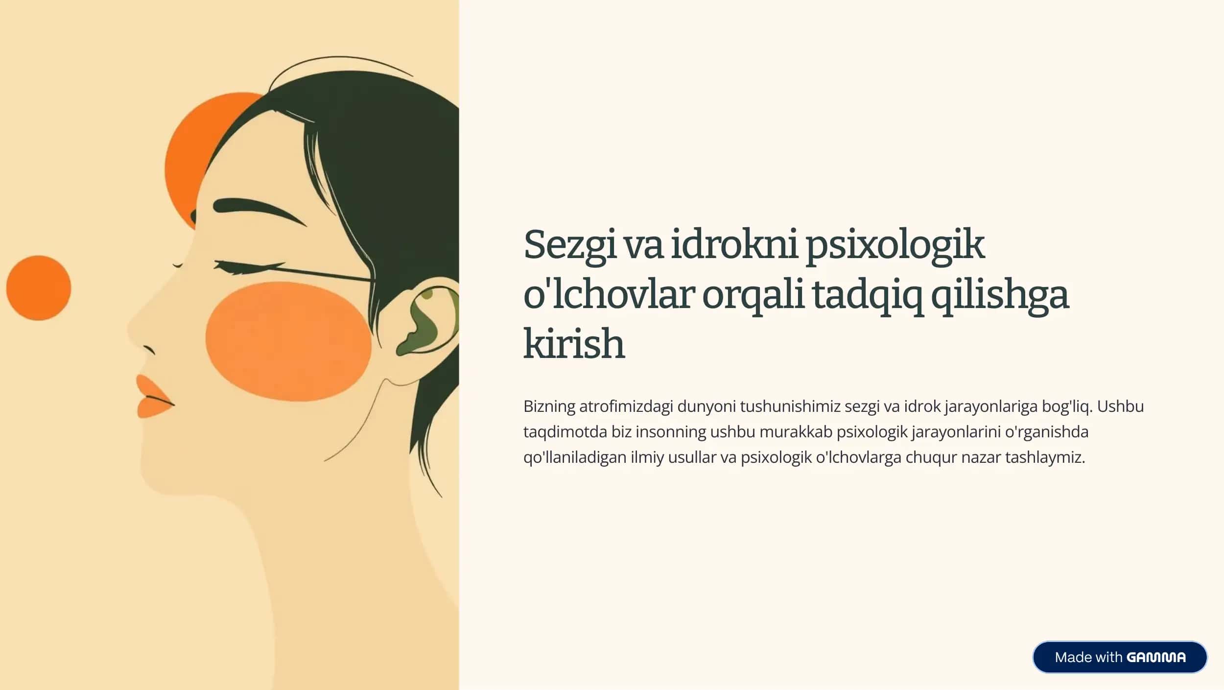 Sezgi va idrokni psixologik o'lchovlar 1
