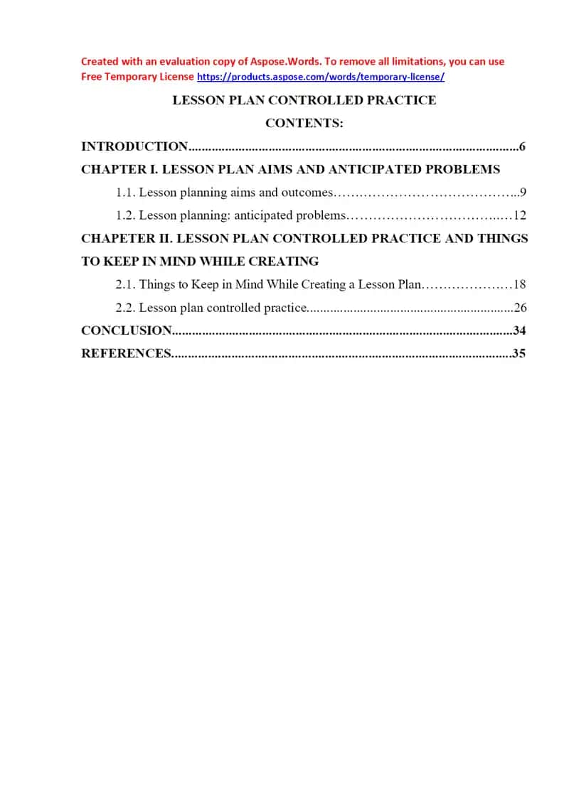 Lesson Plan Controlled Practice 1
