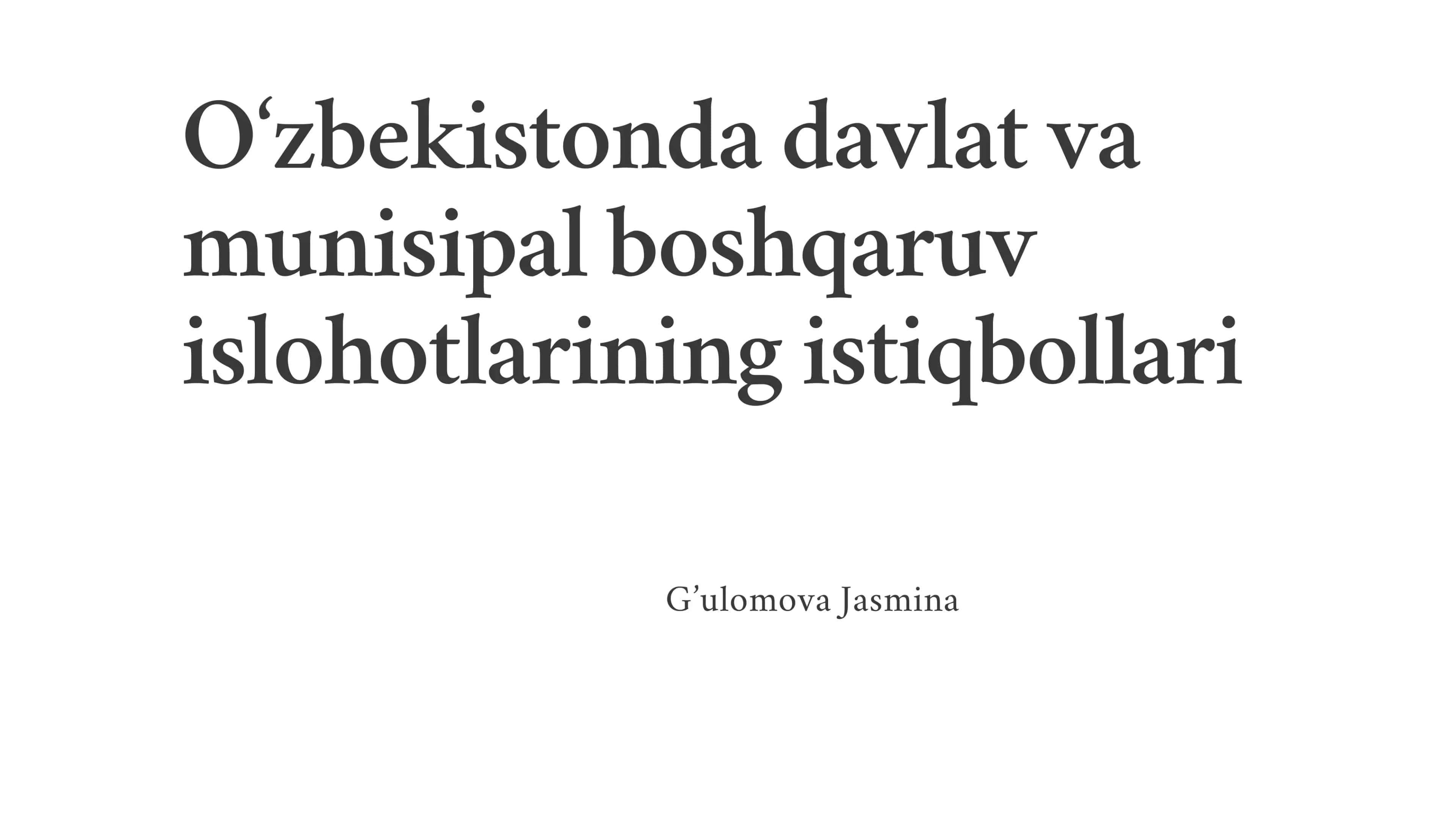 Davlat va munisipal boshqaruv islohotlari 1