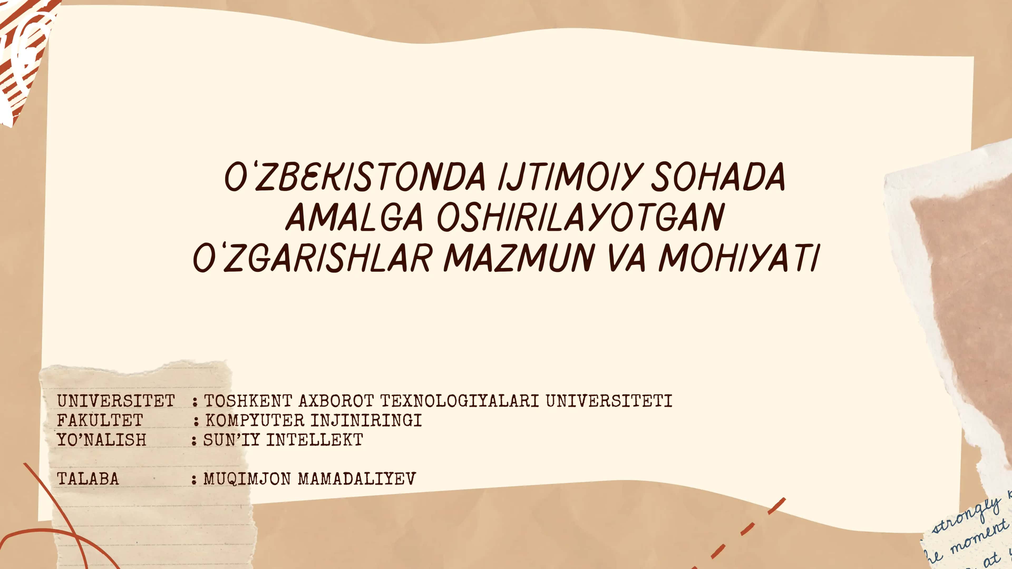 O'zbekiston tarixi fanidan taqdimot 1