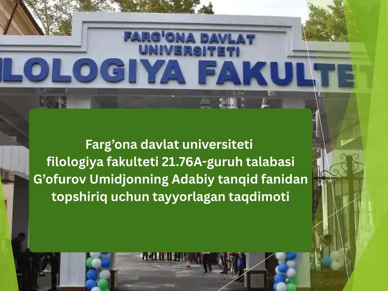 Adabiy tanqid fanidan taqdimot 1